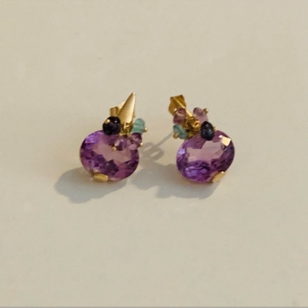 Ross Simons | Earrings | Amethyst Cluster Stud Earrings - Picture 9 of 14